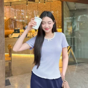 Set Tam Han Beo Quan Đũi Ống Suông Cardina