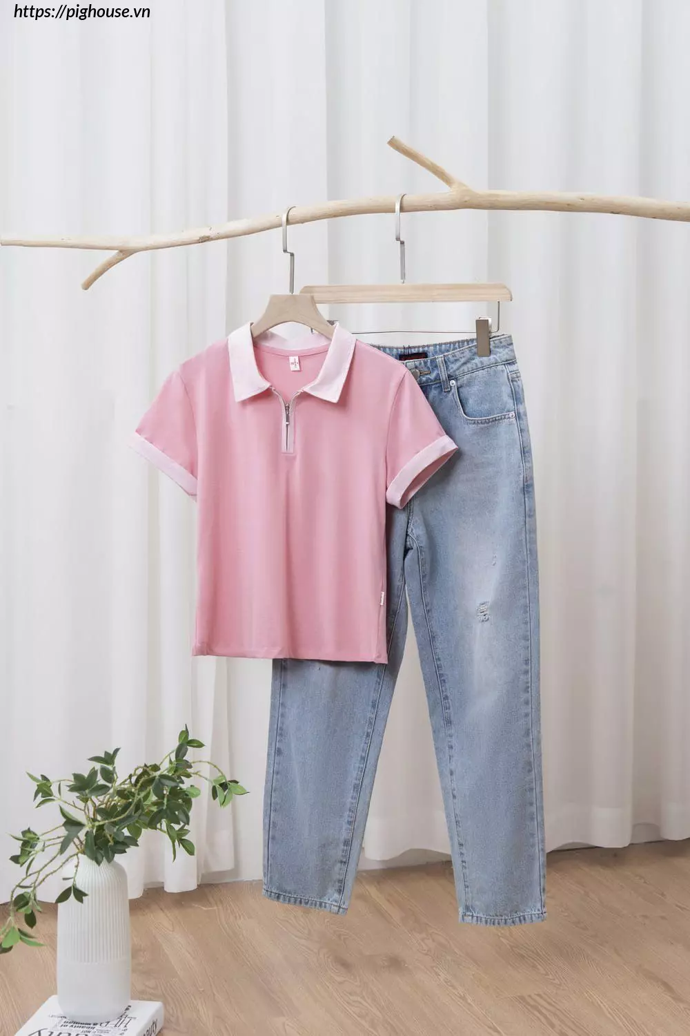 Áo Polo Nữ Cotton Mềm Mát Cổ Khóa Phối Màu