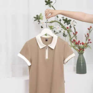 Áo Polo Nữ Cotton Mềm Mát Cổ Khóa Phối Màu