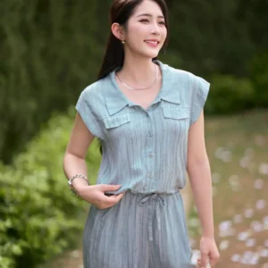 Set Đũi Kẻ Sơmi Quần Suông Cardina