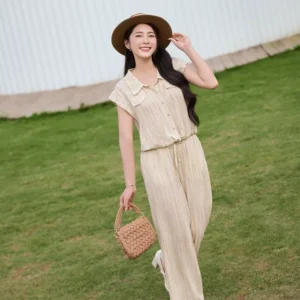 Set Đũi Kẻ Sơmi Quần Suông Cardina