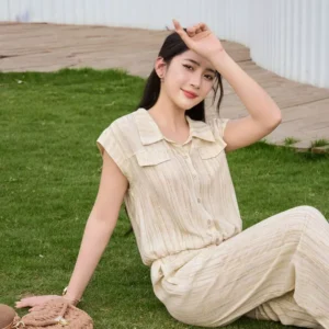 Set Đũi Kẻ Sơmi Quần Suông Cardina