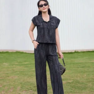 Set Đũi Kẻ Sơmi Quần Suông Cardina