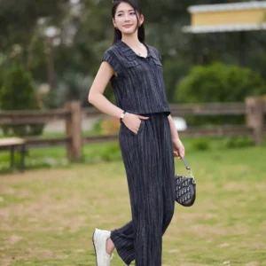 Set Đũi Kẻ Sơmi Quần Suông Cardina