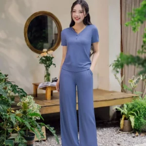 Bộ đồ mặc nhà tăm lạnh quần suông Cardina