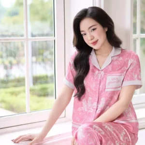 Pijama Lụa Quần Suông Cardina Họa Tiết Gấu