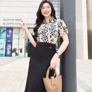 Áo Sơ Mi Tay Ngắn Họa Tiết LF5SM17