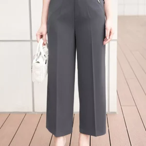 Quần suông nấm cạp cao LF5QD14 thanh lịch