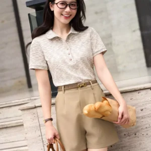 Polo tam cotton la co tron Cardina