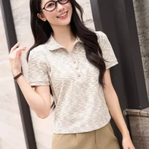 Polo tam cotton la co tron Cardina