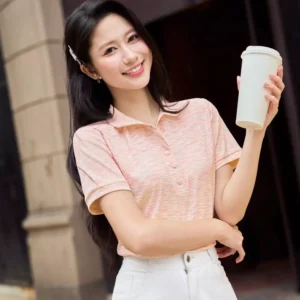 Polo tam cotton la co tron Cardina