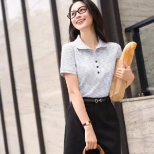 Polo tam cotton la co tron Cardina