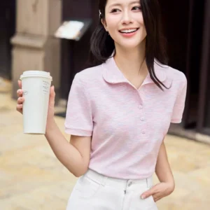 Polo tam cotton la co tron Cardina