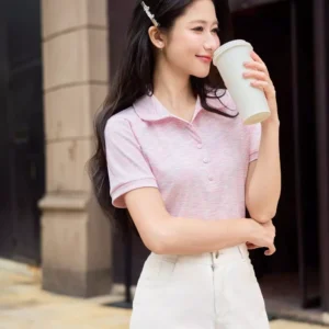 Polo tam cotton la co tron Cardina