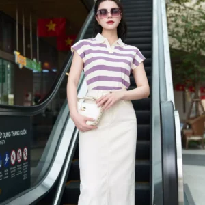 Áo Polo Kẻ Luperi Tay Cánh Rơi