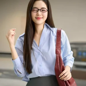 Áo Sơ Mi Nữ Cổ Đức Basic Cardina