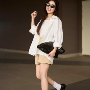 Áo Sơ Mi Nữ Cổ Đức Basic Cardina