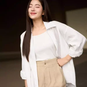 Áo Sơ Mi Nữ Cổ Đức Basic Cardina