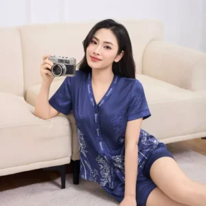 Pyjama lua satin dui co Y Cardina