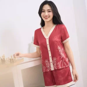 Pyjama lua satin dui co Y Cardina