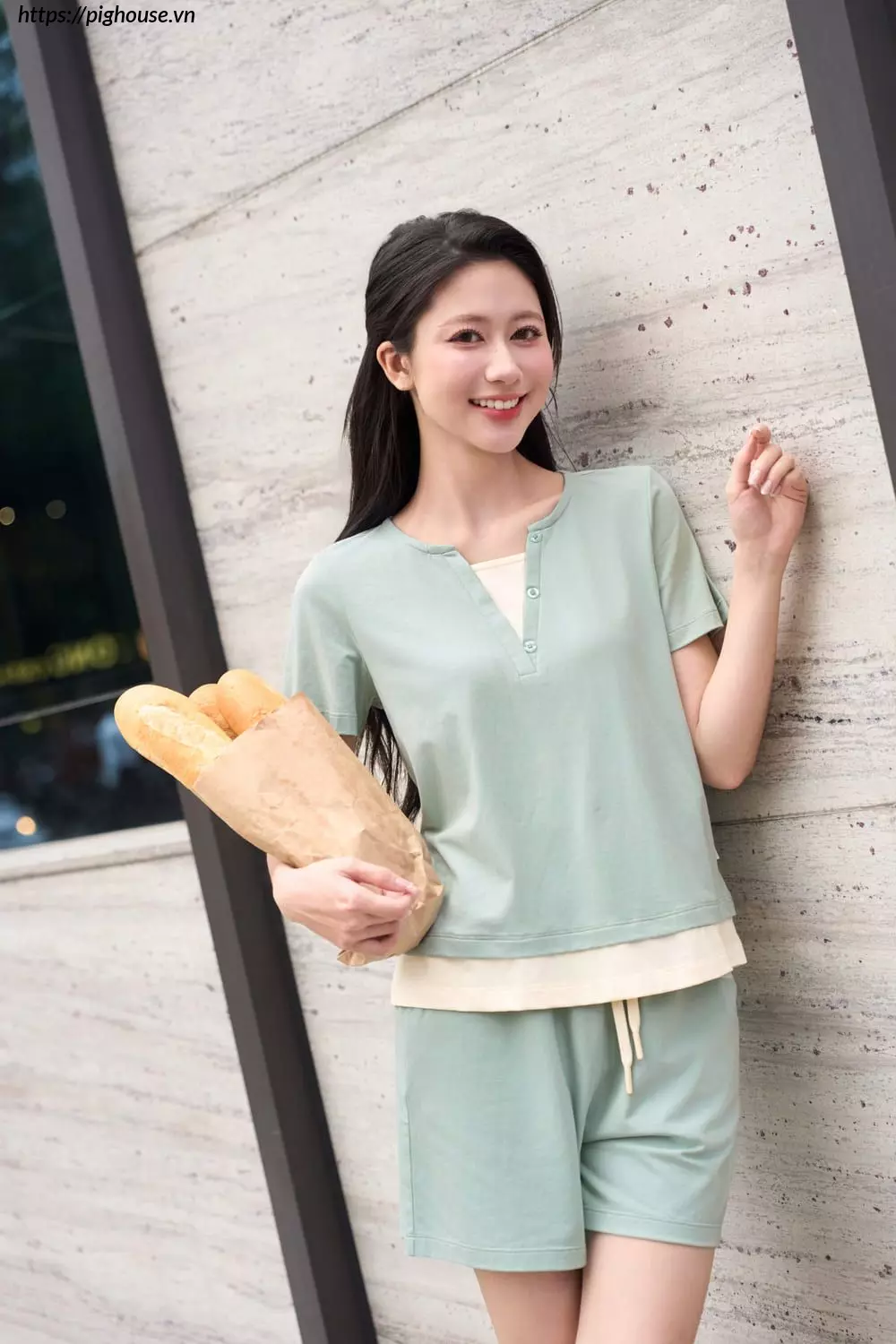 Bo dui cotton tay coc phoi gau cardina