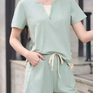 Bo dui cotton tay coc phoi gau cardina