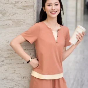 Bo dui cotton tay coc phoi gau cardina