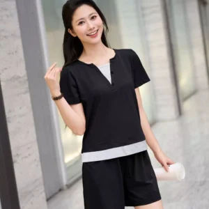 Bo dui cotton tay coc phoi gau cardina