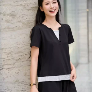 Bo dui cotton tay coc phoi gau cardina