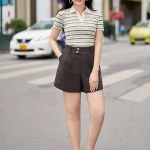 Quần Sooc Ống Rộng Cạp Cao LFQS1282