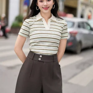 Quần Sooc Ống Rộng Cạp Cao LFQS1282