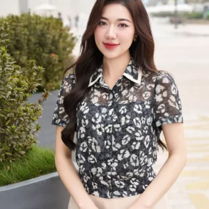 Ao so mi cong so hoa tiet thanh lich