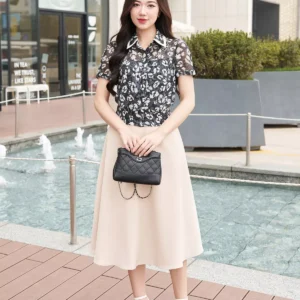 Ao so mi cong so hoa tiet thanh lich