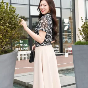 Ao so mi cong so hoa tiet thanh lich