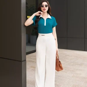 Ao so mi lua ngoc trai dang suong