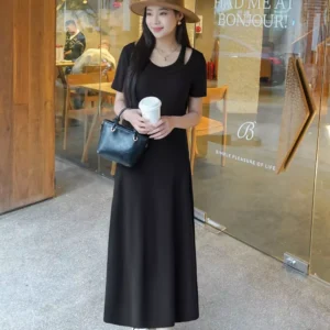 Đầm suông cotton 2 cổ cá tính Cardina