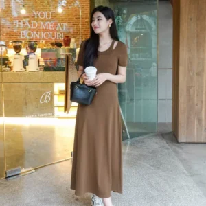 Đầm suông cotton 2 cổ cá tính Cardina