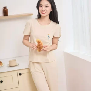 Bo cotton quan lung tay xoan cardina