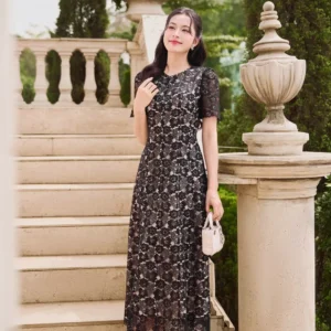 Đầm Midi Ren Dáng A Cardina Thanh Lịch