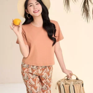 Bộ Cotton Suông Quần Baggy Vải Velo Mềm Mát