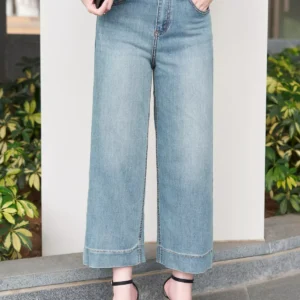 Quần Jeans Nữ Ống Suông Denim Cao Cấp