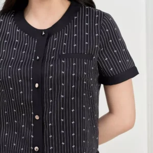 Set Tuytsi Quần Suông Phối Viền Cardina