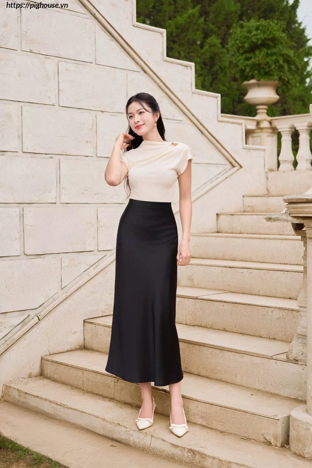 chan vay duoi ca satin trendy cardina