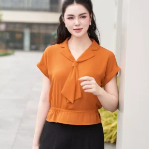 áo sơ mi lụa ngọc trai tay hến