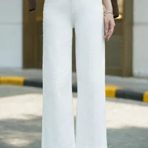 Quần Jeans Ống Suông Cạp Cao