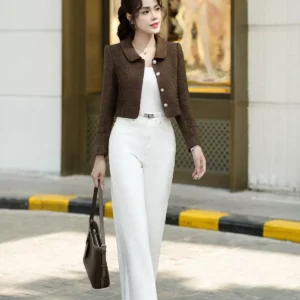 Quần Jeans Ống Suông Cạp Cao