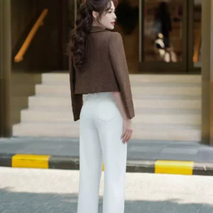 Quần Jeans Ống Suông Cạp Cao