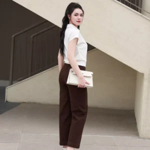 Quần Jeans Nữ Suông Nấm LUPERI