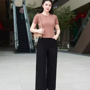 Quần Jeans Nữ Suông Nấm LUPERI