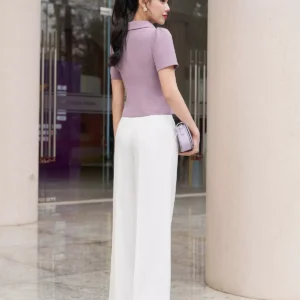 áo ký giả luperi tay ngắn cổ tròn thanh lịch